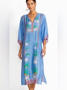 JW X PAOLITA AVERI KAFTAN dress coverup kimono silk blend summer resort large